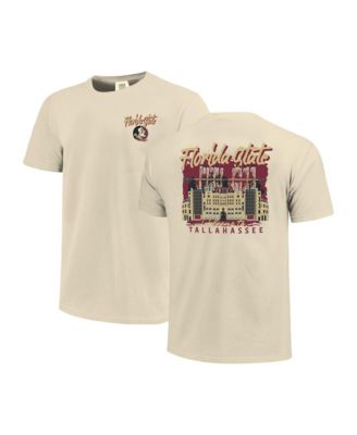 Men's Natural Florida State Seminoles Comfort Colors Hand-Drawn Campus Stack T-Shirt