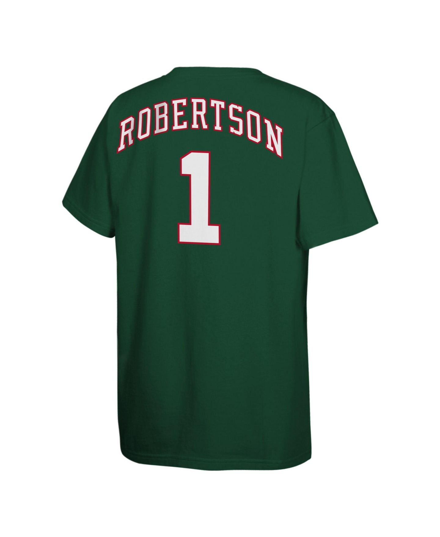 Детская футболка Mitchell & Ness Oscar Robertson Hunter Green Milwaukee Bucks Hardwood Classics Name & Number — фото 2
