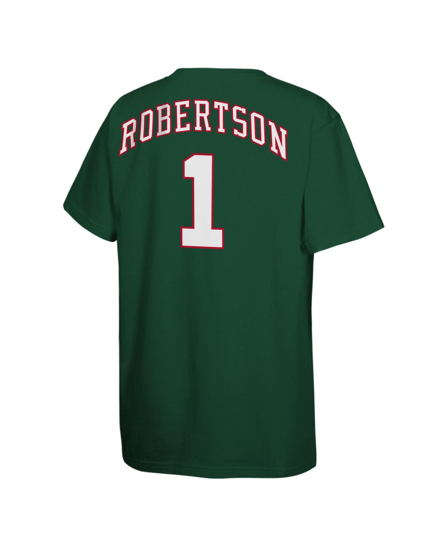 Big Boys and Girls Oscar Robertson Hunter Green Milwaukee Bucks Hardwood Classics Name & Number T-Shirt