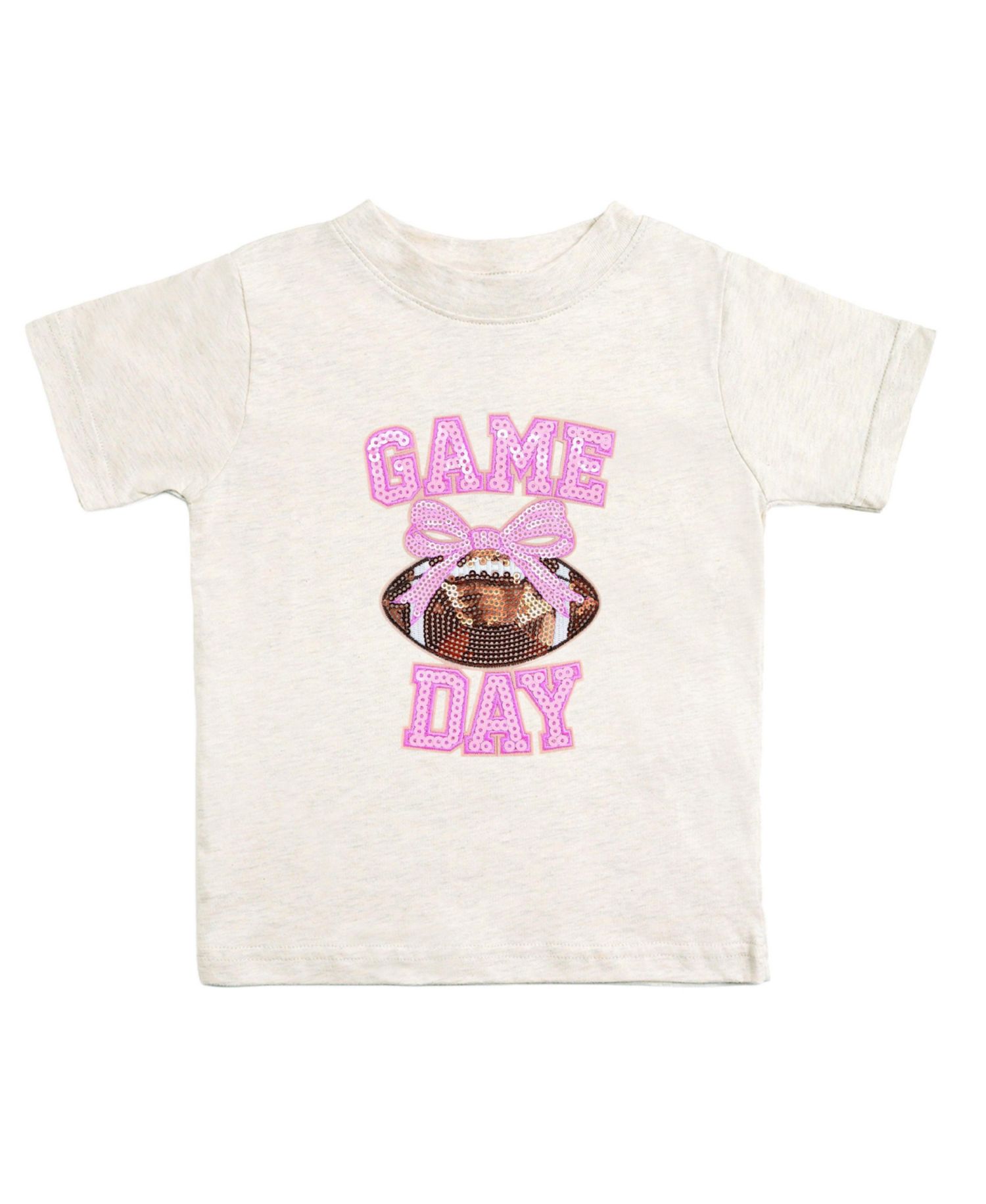 Baby Girls Game Day Sequin Patch Short Sleeve T-Shirt