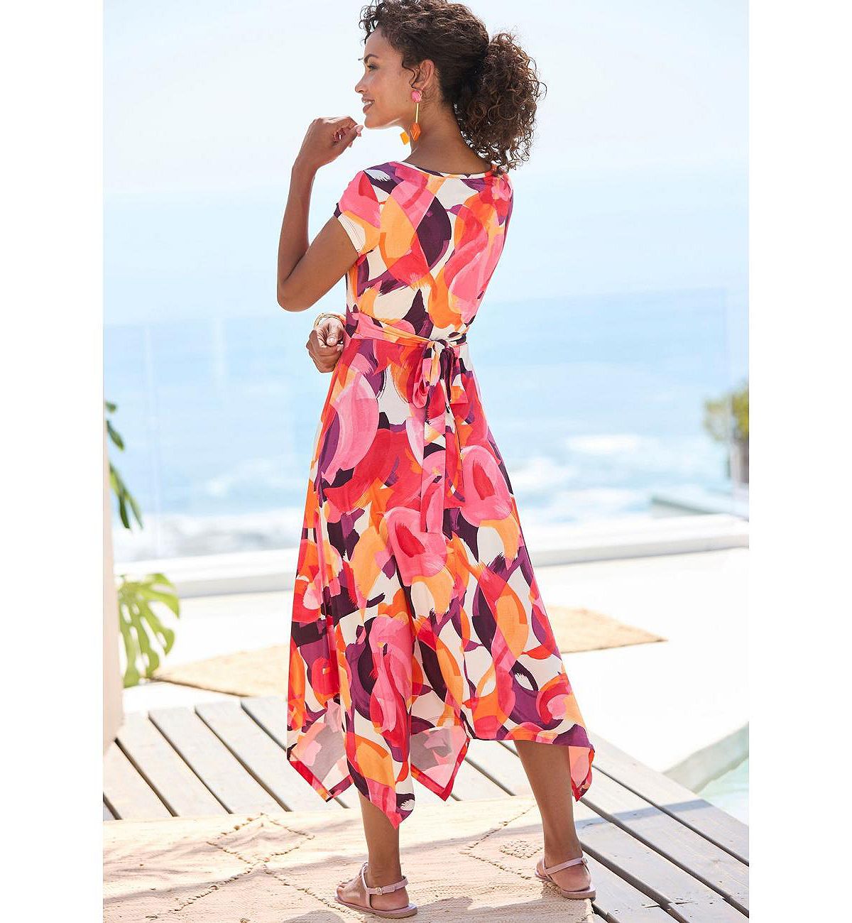 LASCANA Women's Handkerchief Hem Dress view 3 — MAYCSS fashion products