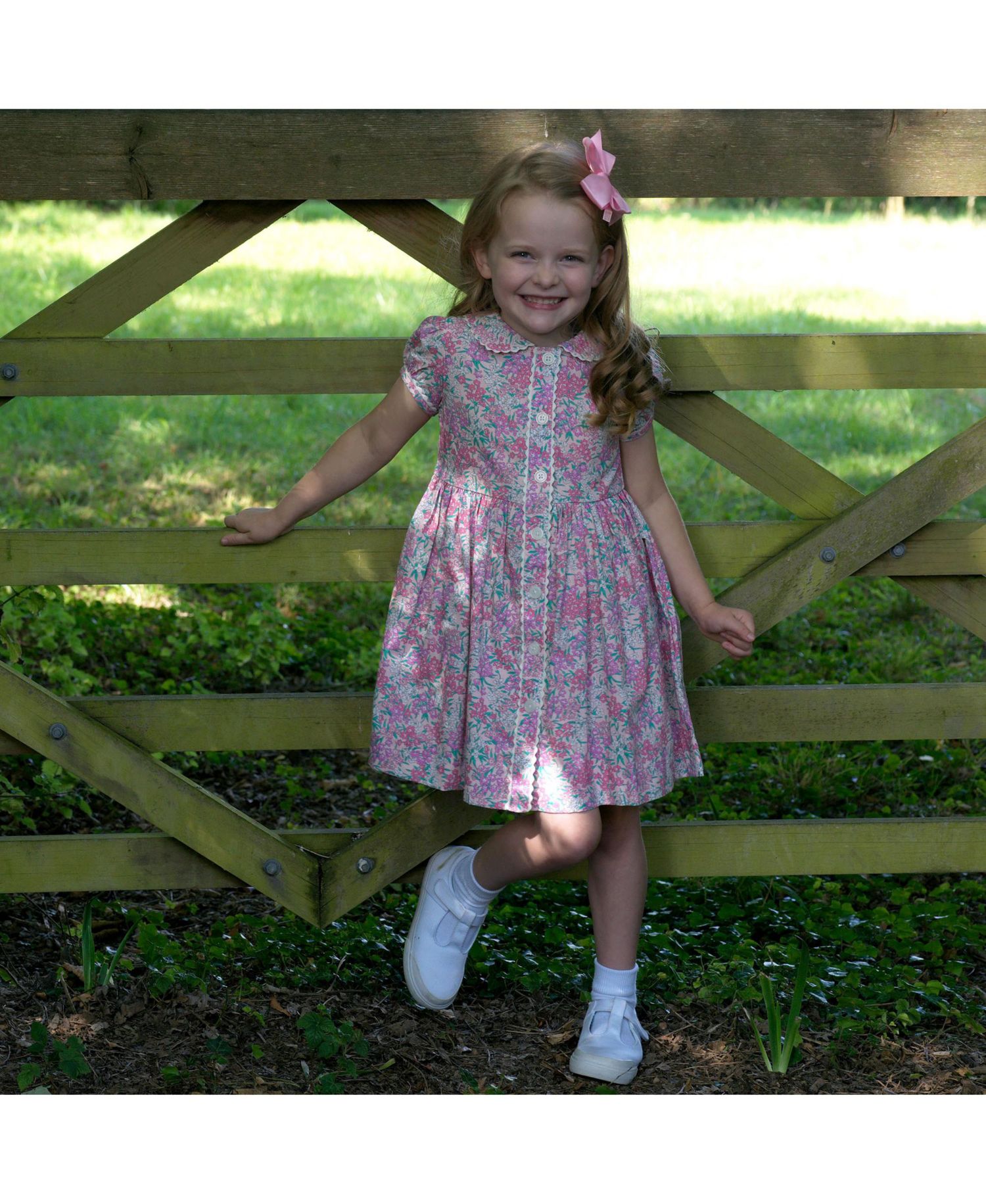 Girl's 2T-10 Floral Button-front Dress