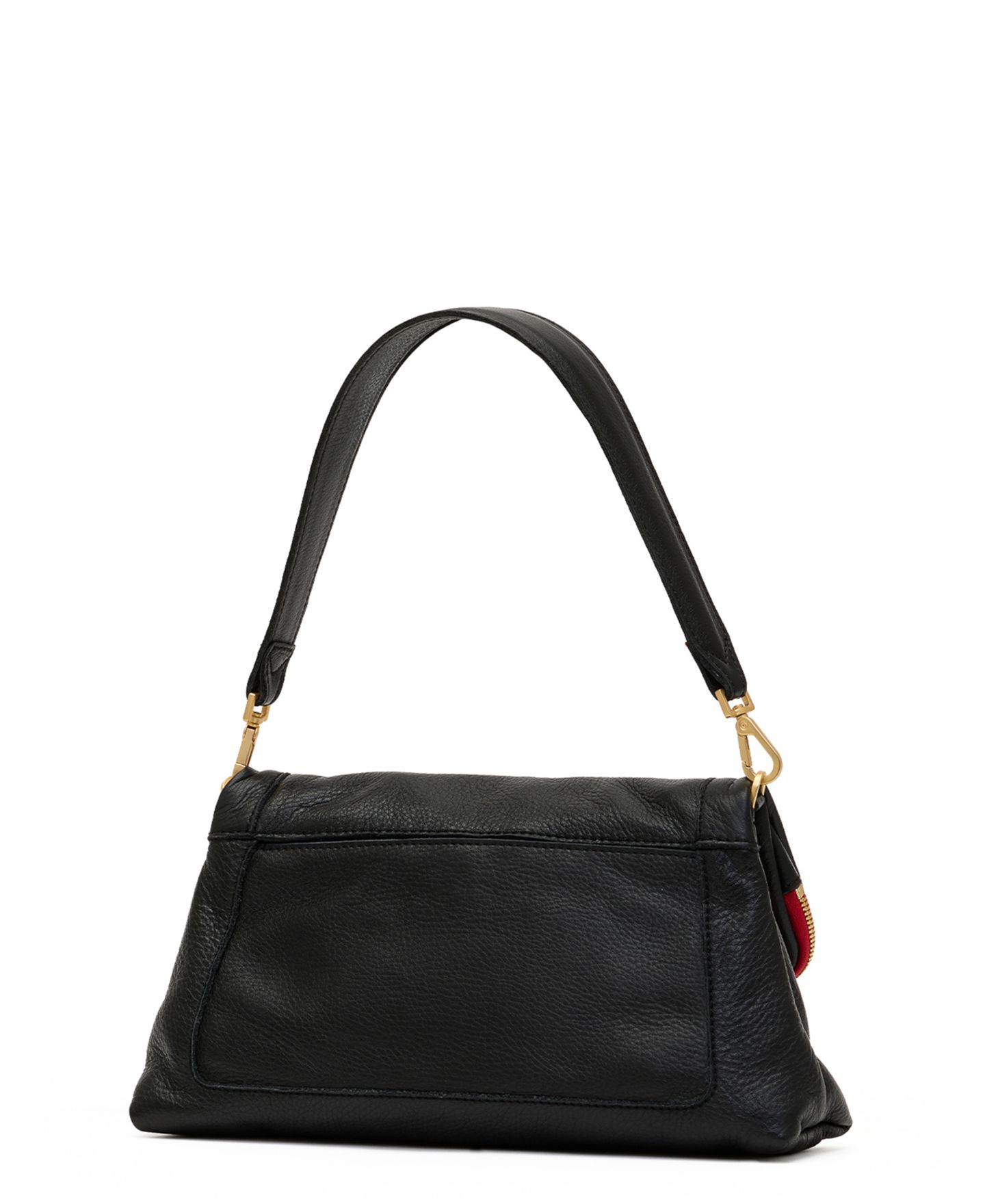 Женская сумка Hammitt Beverly Small Leather Shoulder Handbag, цвет: Чёрный / Золотой красный — фото 2