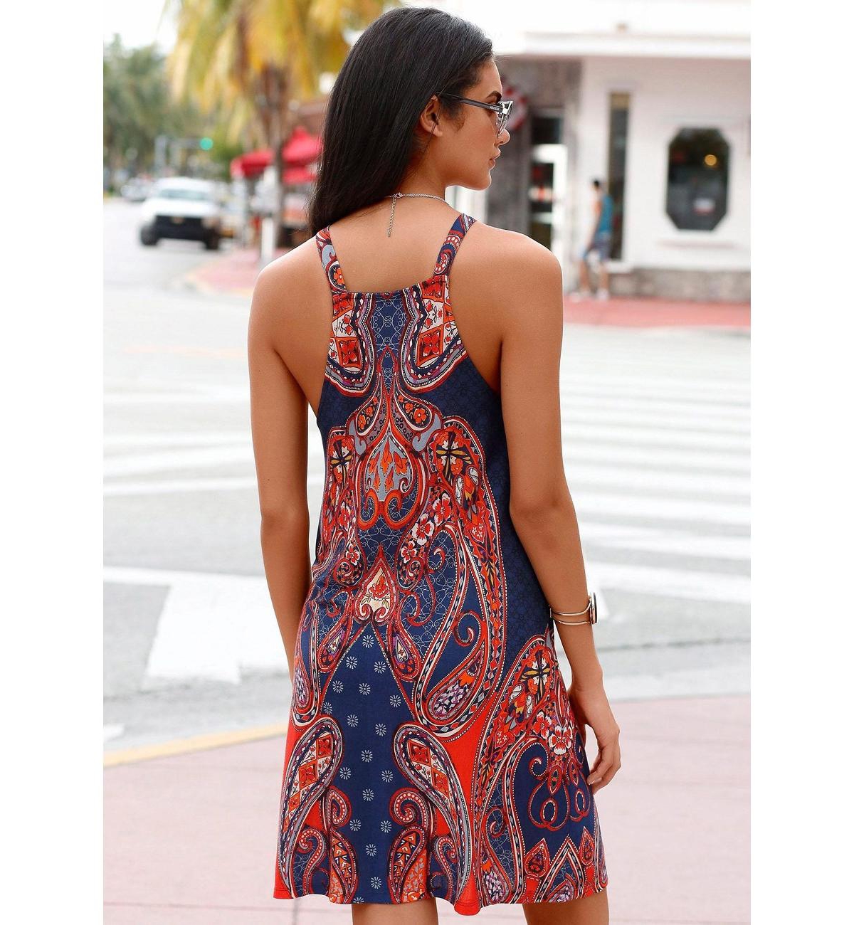 Lascana Women's Patterned High Neck Dress