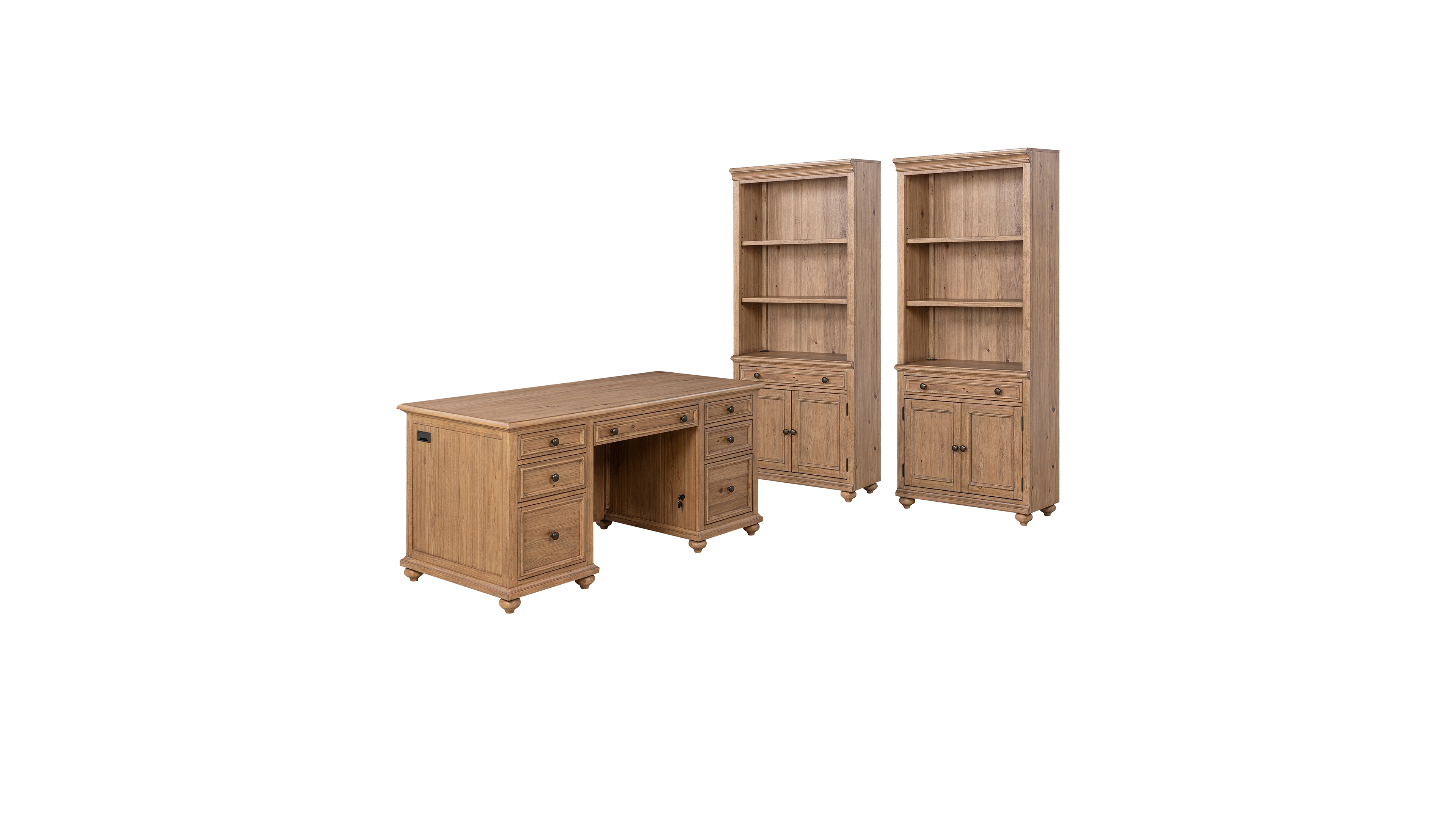Willowmere 3-Piece Home Office Set (Executive Desk & 2 Bookcases), Macy's Exclusive