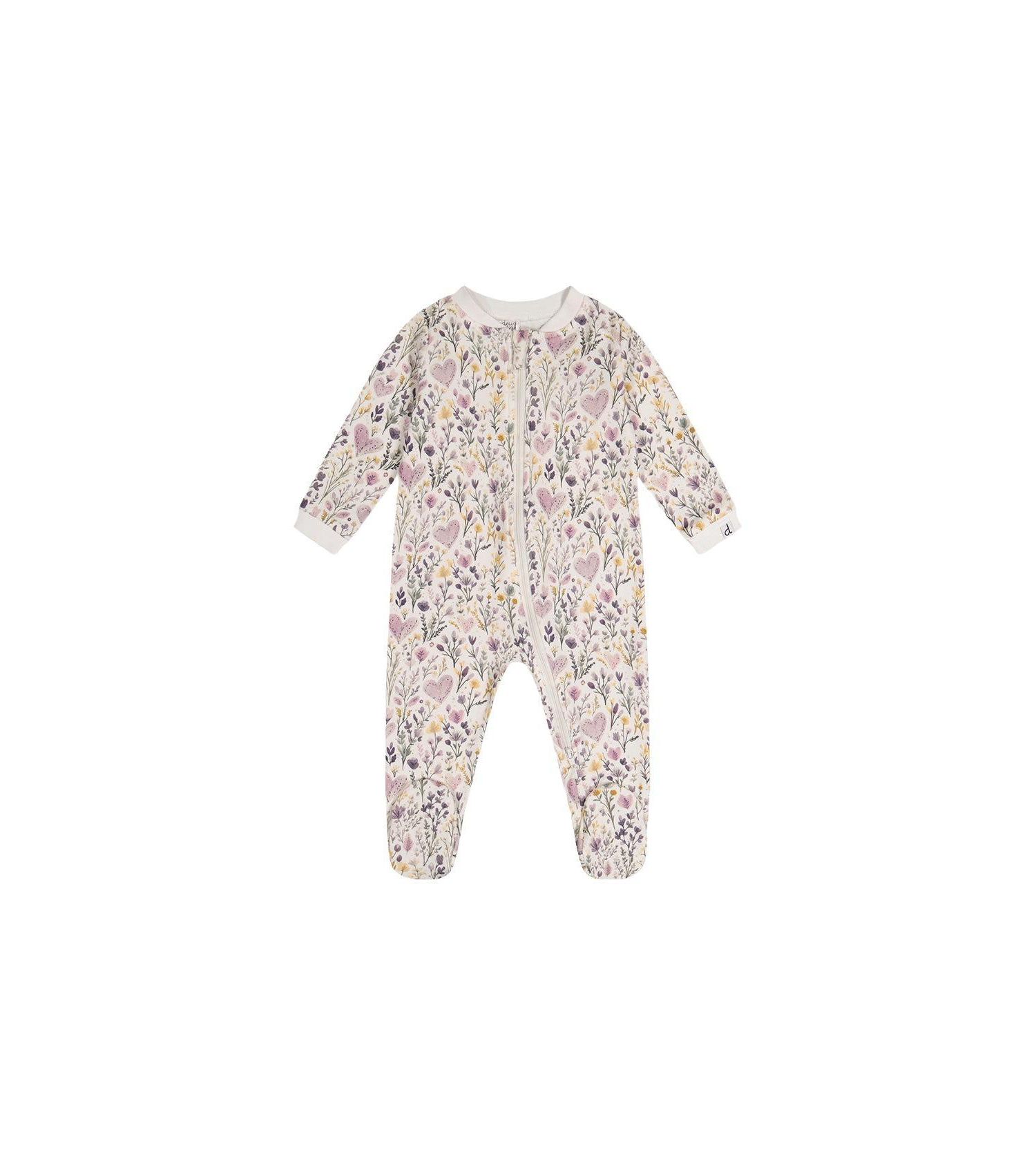 Baby Girl Cotton One Piece Pajama Heart Print