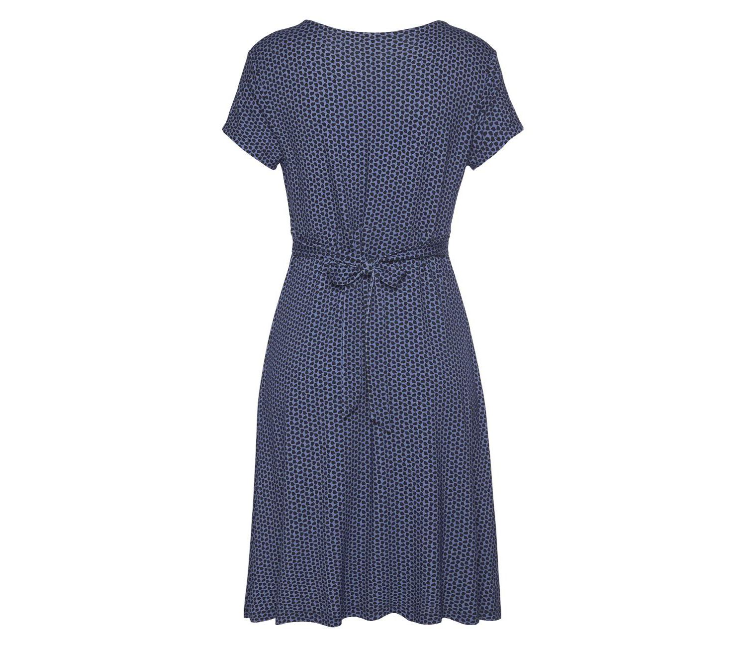 Women's Viscose Printed Short Sleeve V-Neck Short Dress