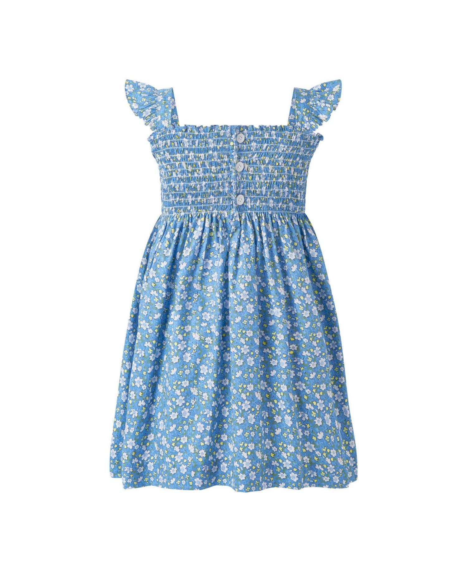 Girls 2-14 Ditsy Daisy Ruched Dress