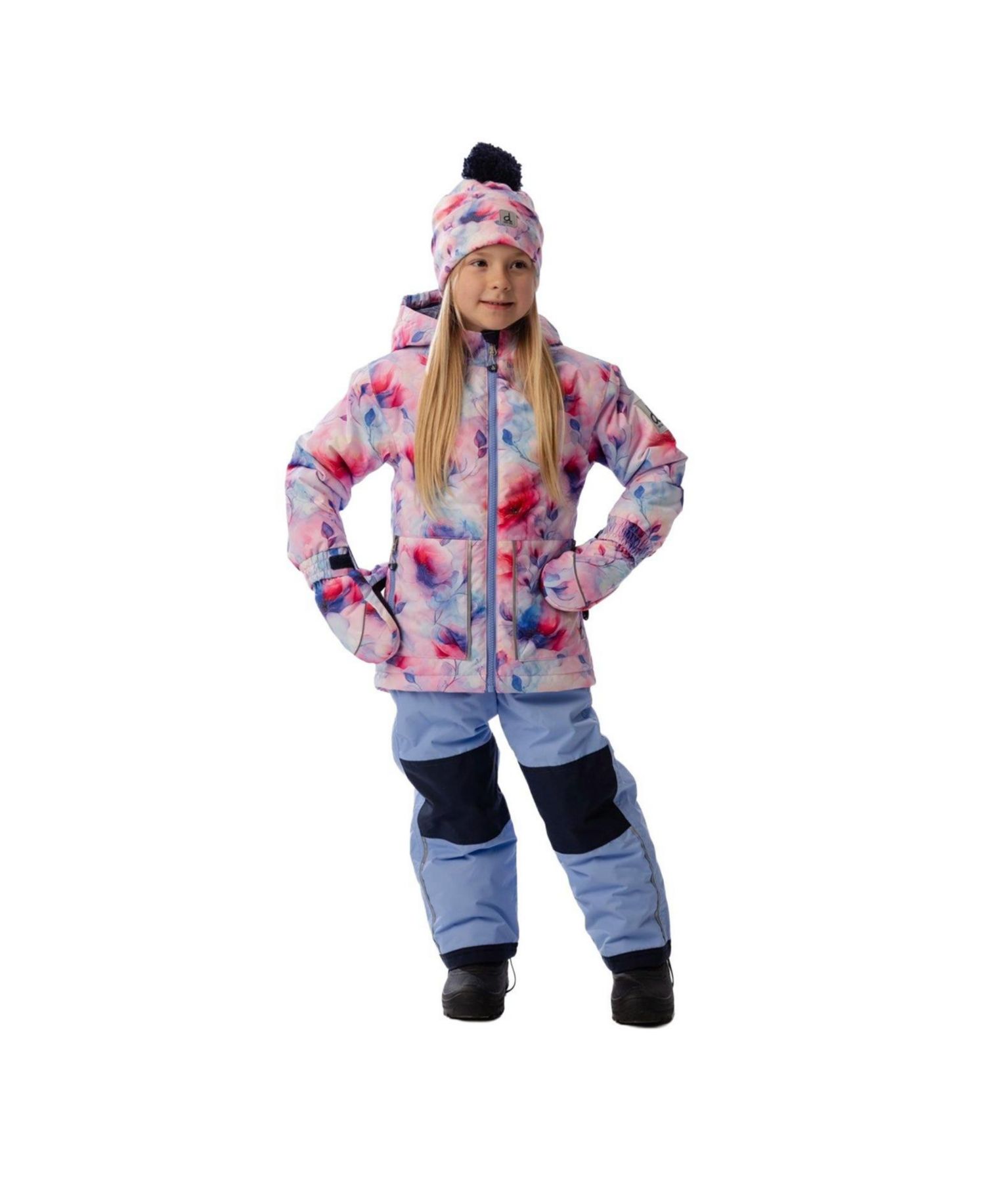 Big Girls (6-14) Light Weight Two Piece Chill Snowsuit Printed Flowers