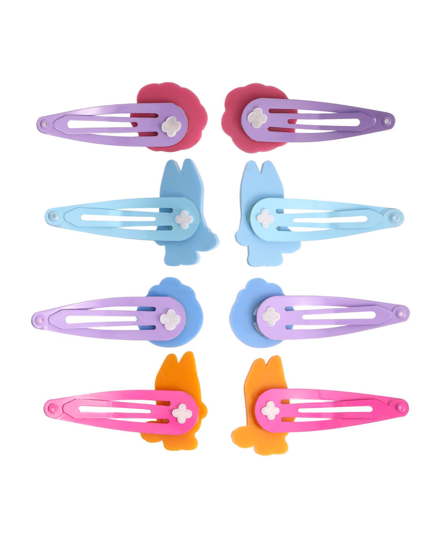 Детские аксессуары для волос Bluey Hair Clips 8-Piece Set Official License, Snap Back Hair Clip, Accessories, цвет: Разноцветный — фото 6