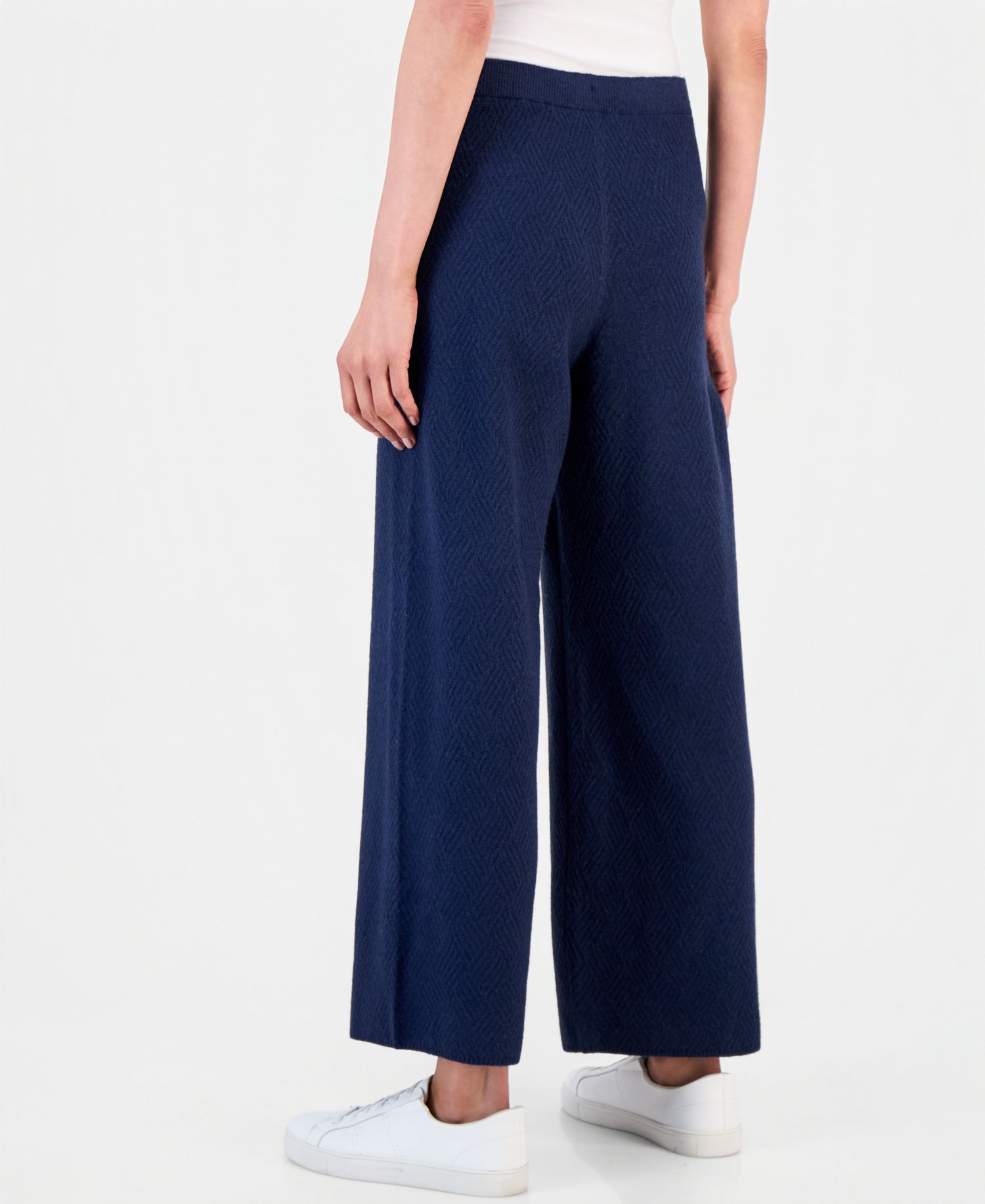 Women's Luxsoft Novelty Stitch Wide-Leg Sweater Pants