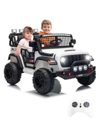 24V 2 Seats Kids Ride On Car, Width Seat for Two Children Ages 3 and Up, Battery Powered Electric Vehicle with Lights and USB Port