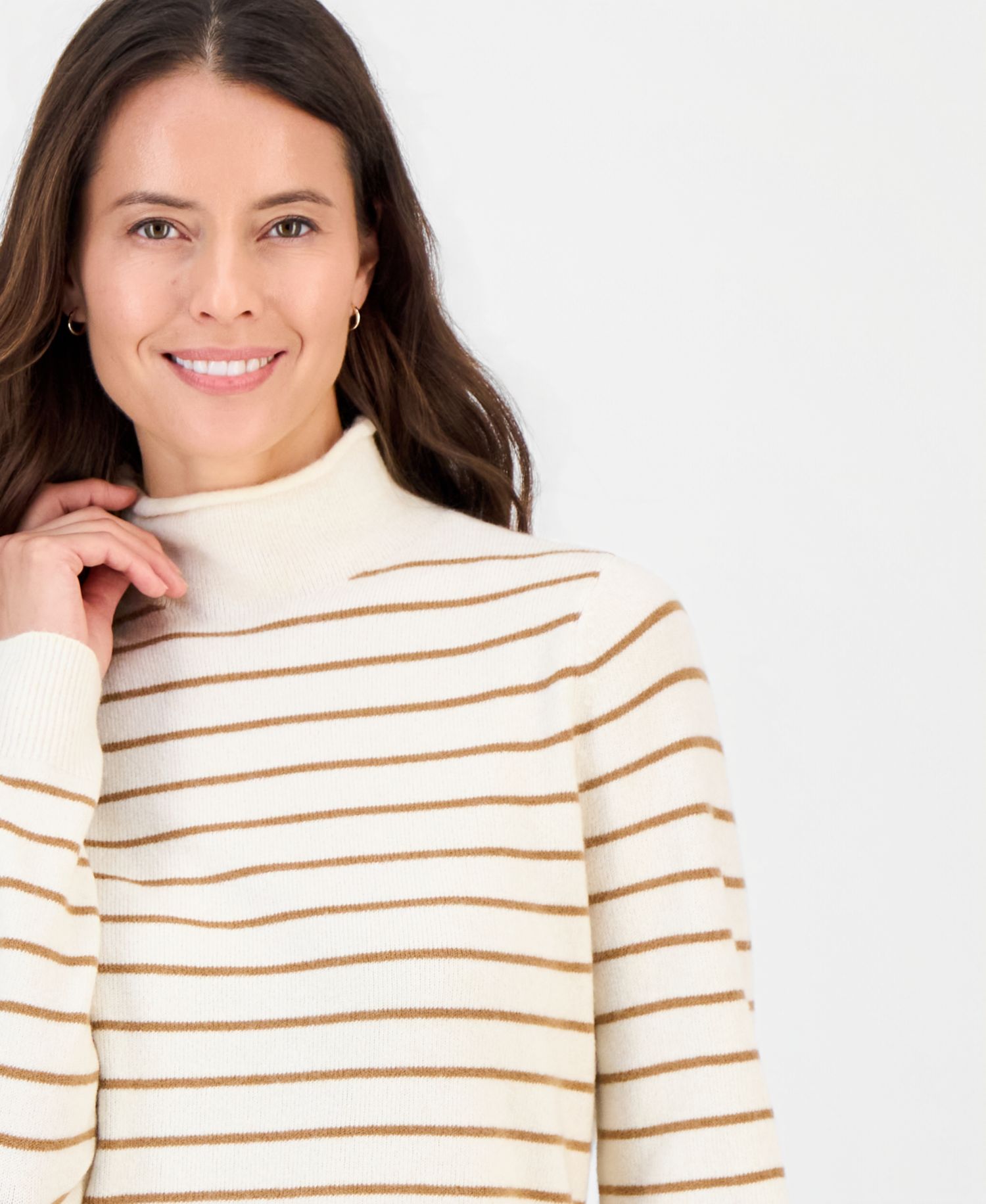 Petite Luxsoft Stripe Rollneck Sweater