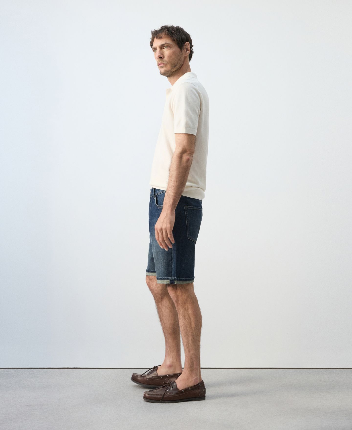 Мужские шорты Mango Slim-Fit Denim 9.45" Bermuda, цвет: Тёмный синий — фото 5