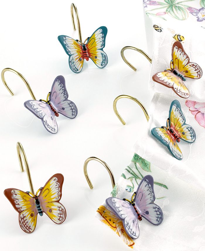 Bardwil Lenox Butterfly Meadow Shower Curtain Hooks, Set of 12 - Macy's