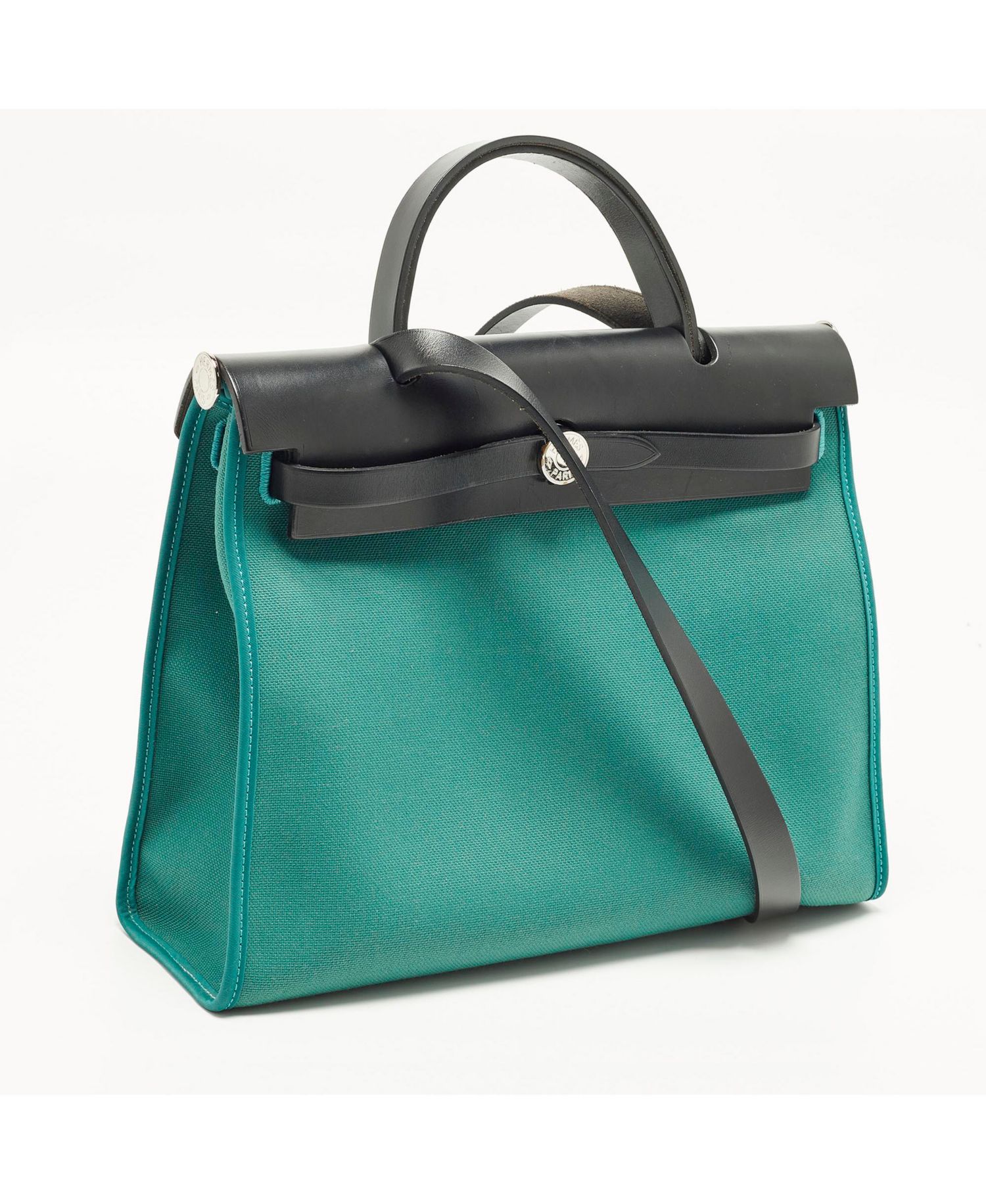 Pre-Owned HERMES Herbag Toile And Vache Hunter Top Handle