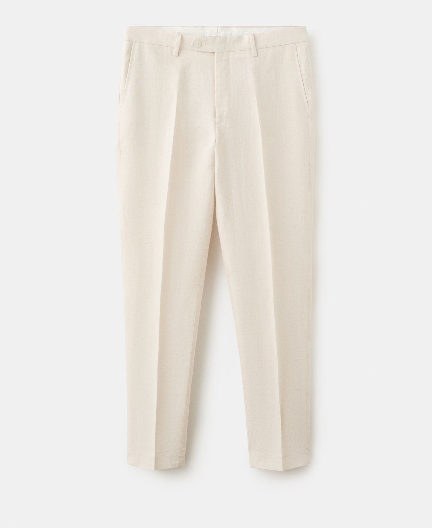 Мужские брюки MANGO Amalfi Linen Slim-Fit Suit, цвет: Экрю — фото 8