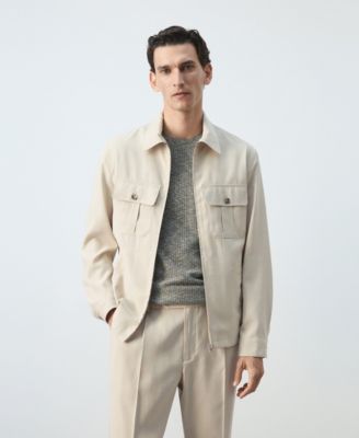 Men's Pockets Regular-Fit Modal Jacket