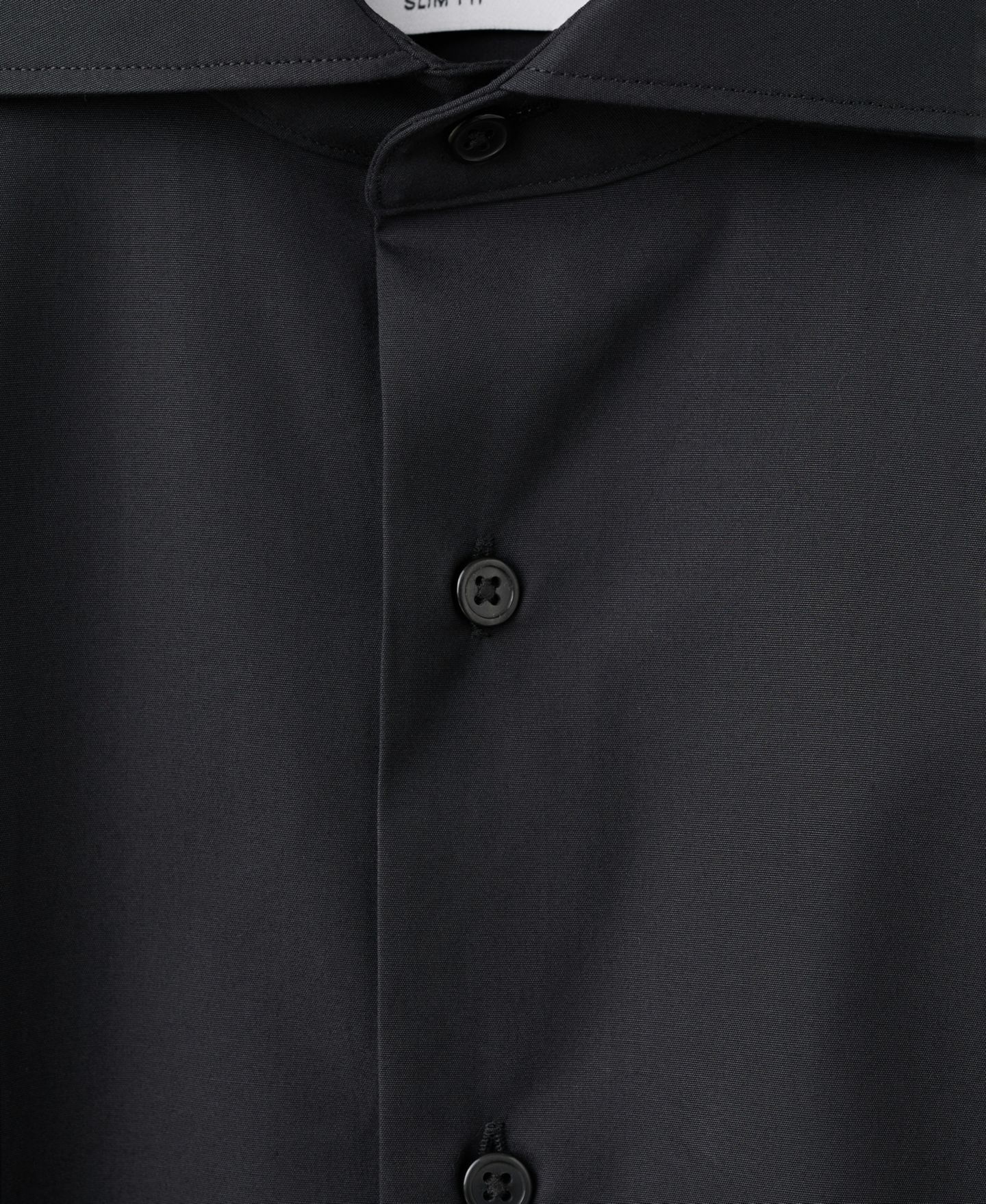 Мужская рубашка MANGO Slim-Fit Cotton Poplin Dress Shirt, цвет: Чёрный — фото 3