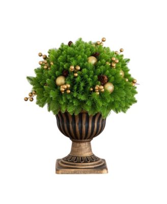 18" Ultraviolet Resistant Artificial Pre-Lit Christmas Pine Plant