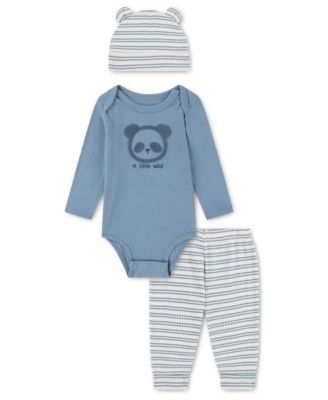 Baby Boys' Babywear Long-Sleeve Bodysuit, Pants and Hat, 3-Piece Set