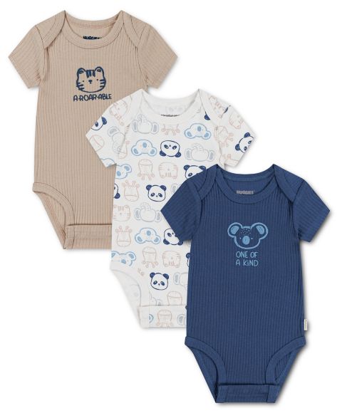 Боди Babywear, короткий рукав, 3 шт. — Huggies, цвет: Винтажный индиго