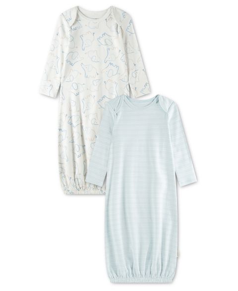 Платья Huggies Babywear Long-Sleeve Gowns, 2-Pack для мальчиков-малышей, цвет: Синий меланжевый
