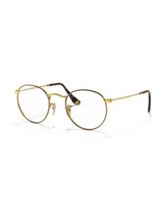 Unisex Round Metal Optics Eyeglasses, RB3447V