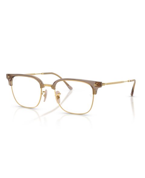 Очки Ray-Ban Unisex New Clubmaster Optics Eyeglasses, RB7216, цвет: Бежевый золотой