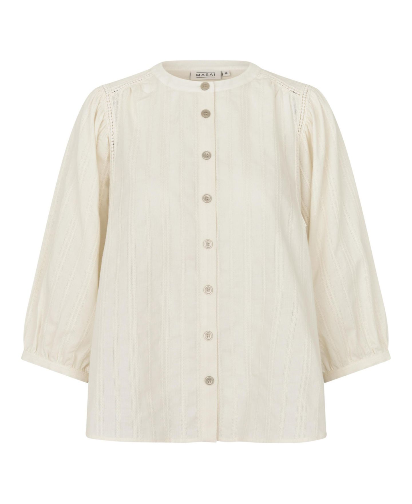 Женская рубашка Masai Copenhagen Maithara Pintuck-Detail 3/4-Sleeve, цвет: Бежевый — фото 6