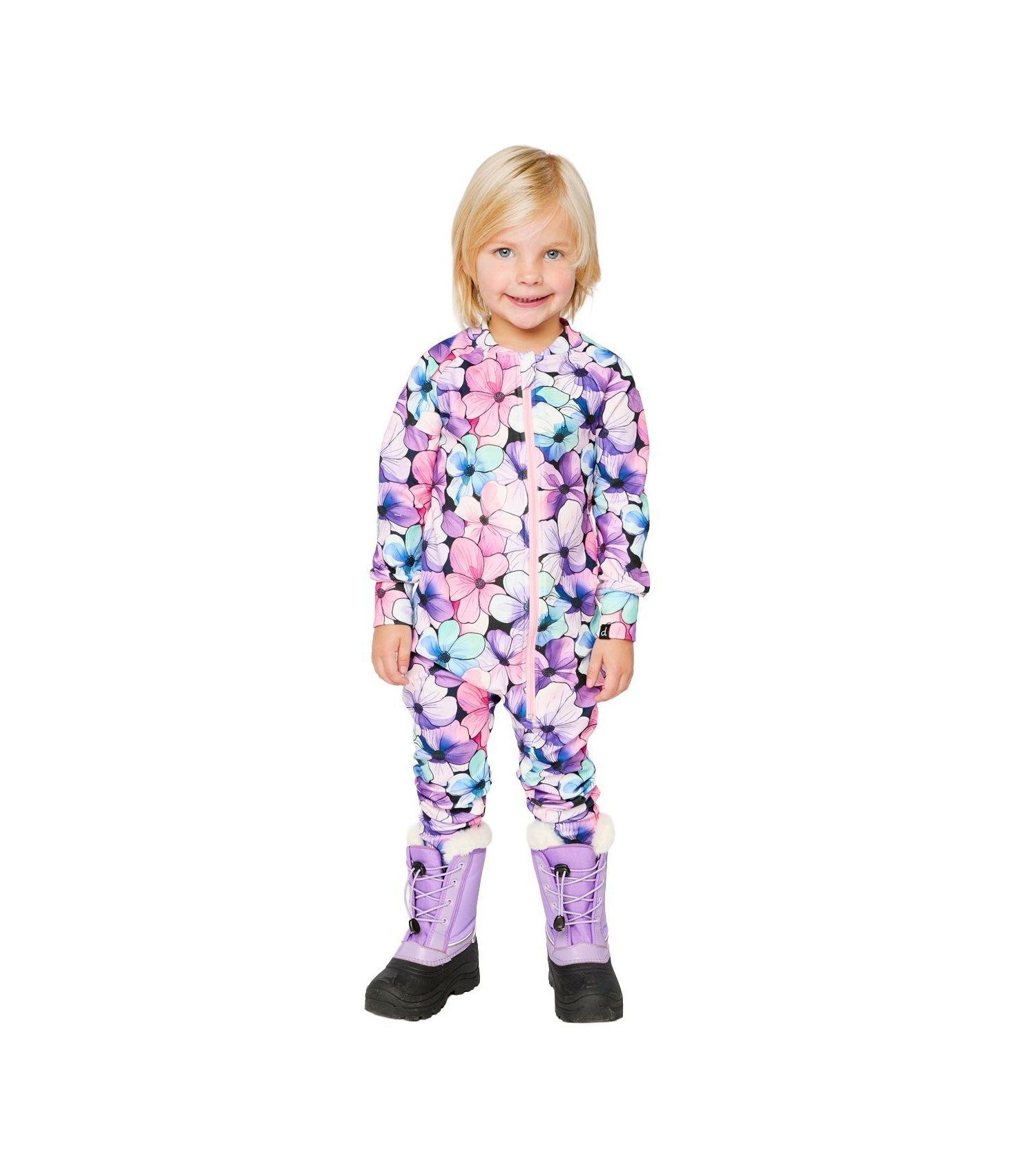 Baby Girl ( 6M to 24 M ) One Piece Thermal Underwear Floral Print