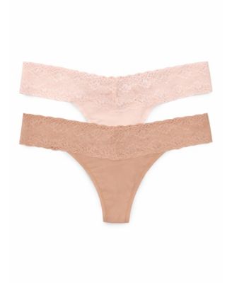 Women's Bliss Perfection Lace Trim One Thong 2-Pack