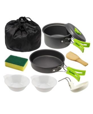 7 Piece Camping Cookware Set Lightweight Portable Outdoor Cooking Kit For Hiking Picnic