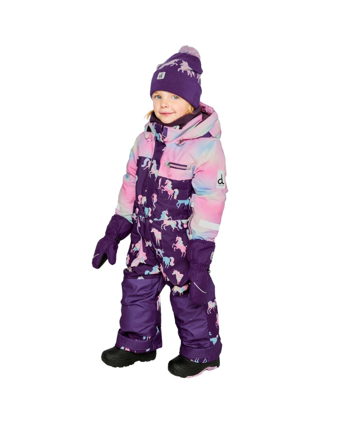 Deux par Little and Big Girl( 6 to 14 ) One Piece Play Snowsuit Unicorn Print