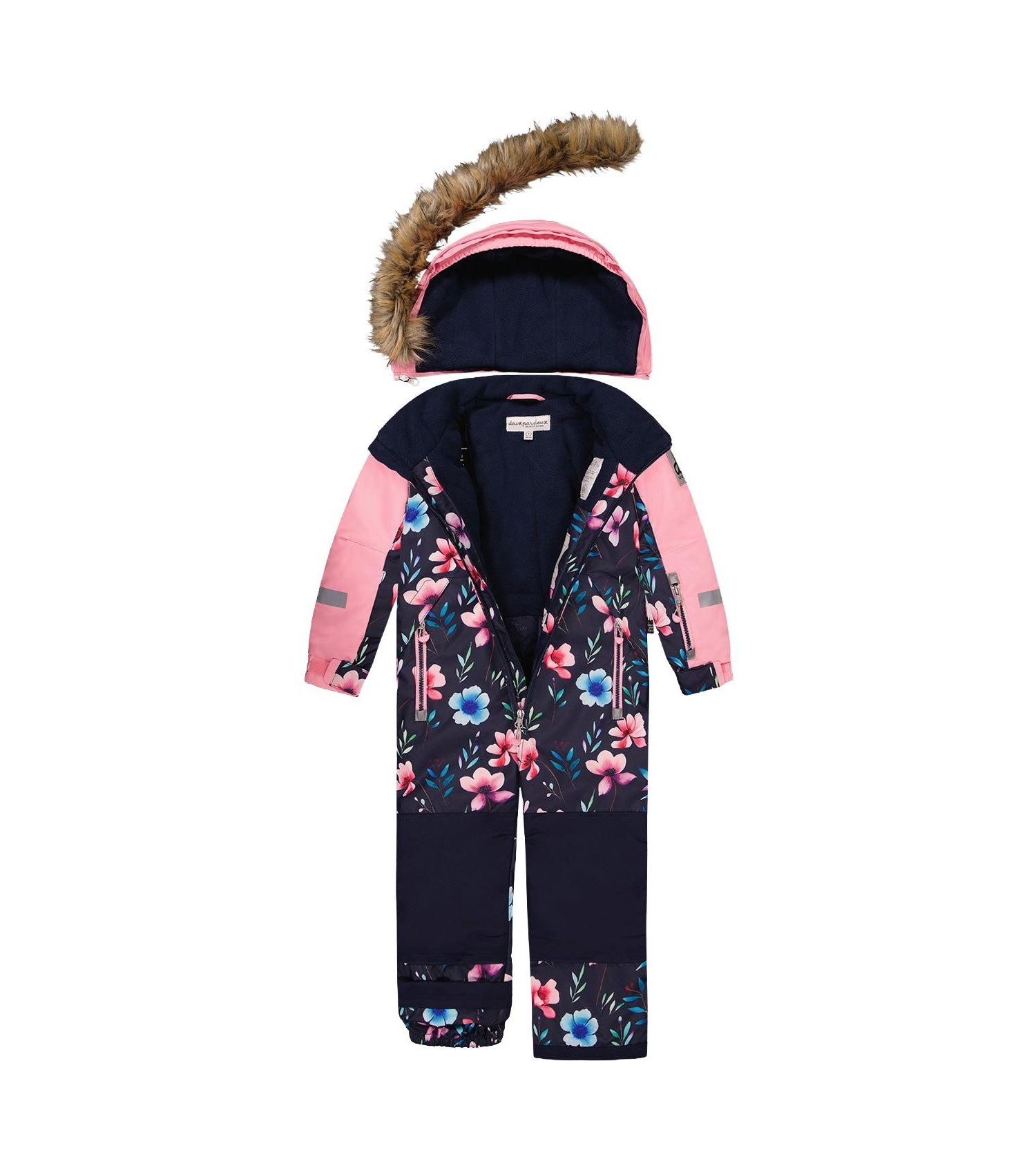 Little and Big Girl ( 6 to 14 ) One Piece Play Snowsuit Floral Print