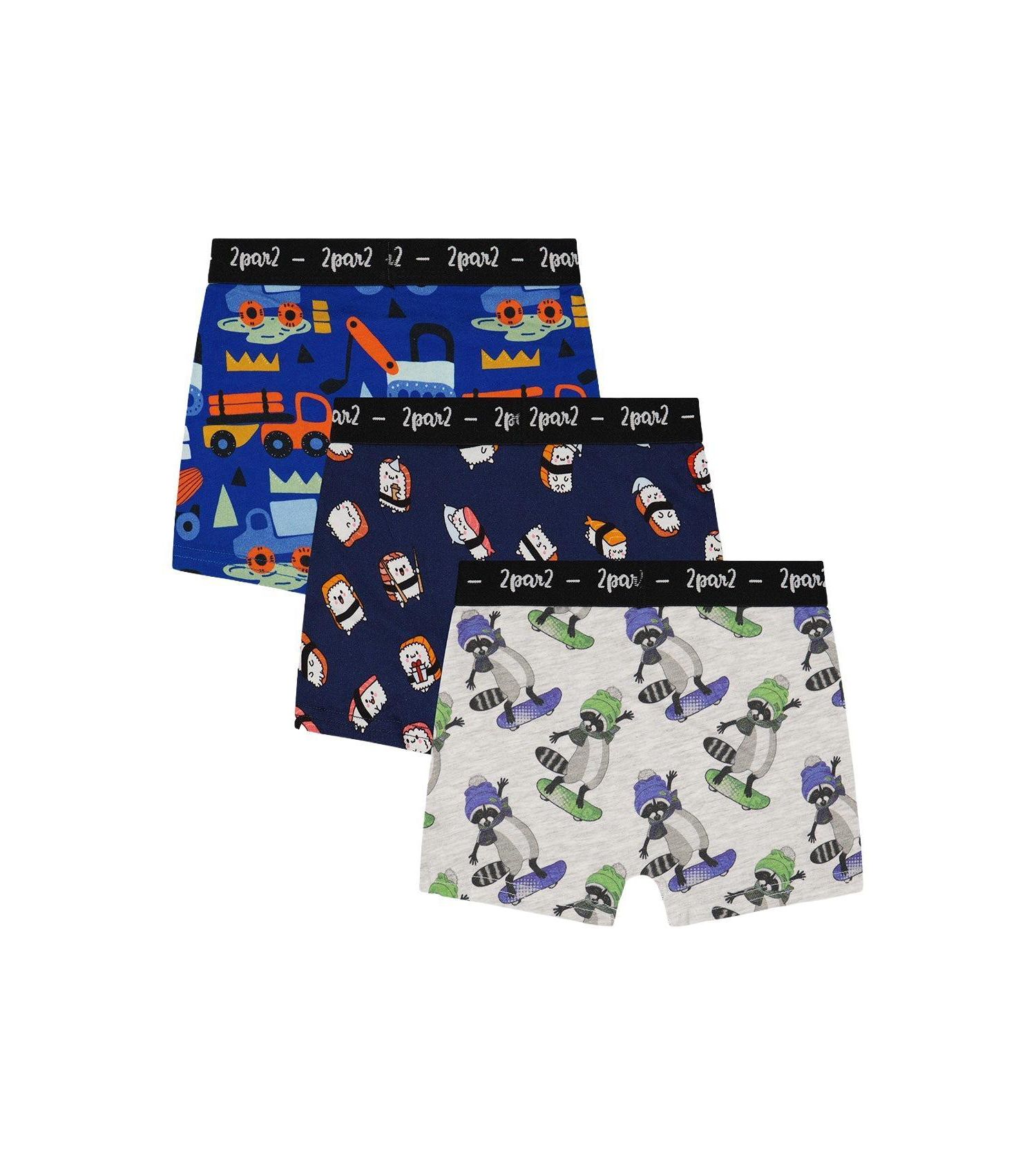Little and Big Boy (2-5)Boxer Pack Of 3 Holiday Prints