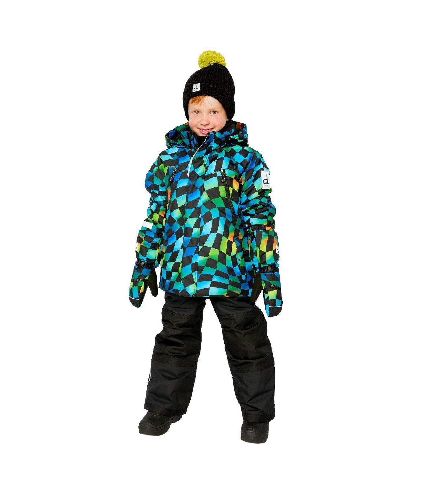 Брюки Deux par Deux Two Piece Play Snowsuit and Checkerboard with Pants для мальчиков, цвет: Зелёный / Жёлтый — фото 2