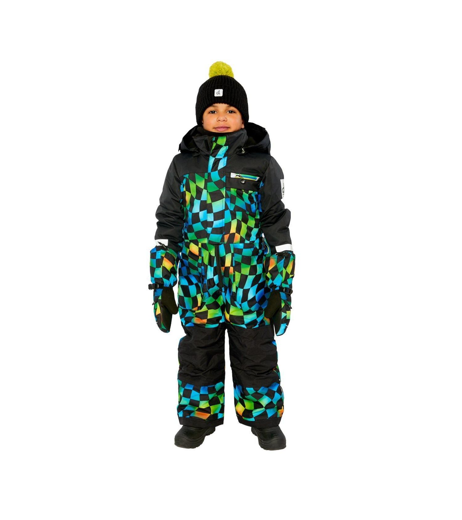 Little and Big Boy ( 6 to 14 ) One Piece Play Snowsuit Checkered Print