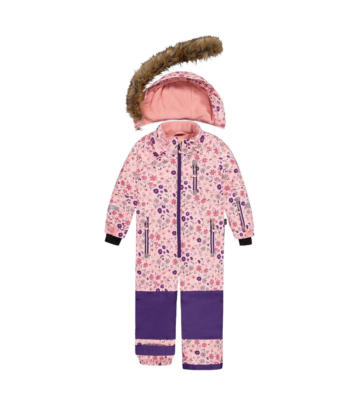 Little and Big Girl (6-14) One Piece Play Snowsuit Mini Flower Print