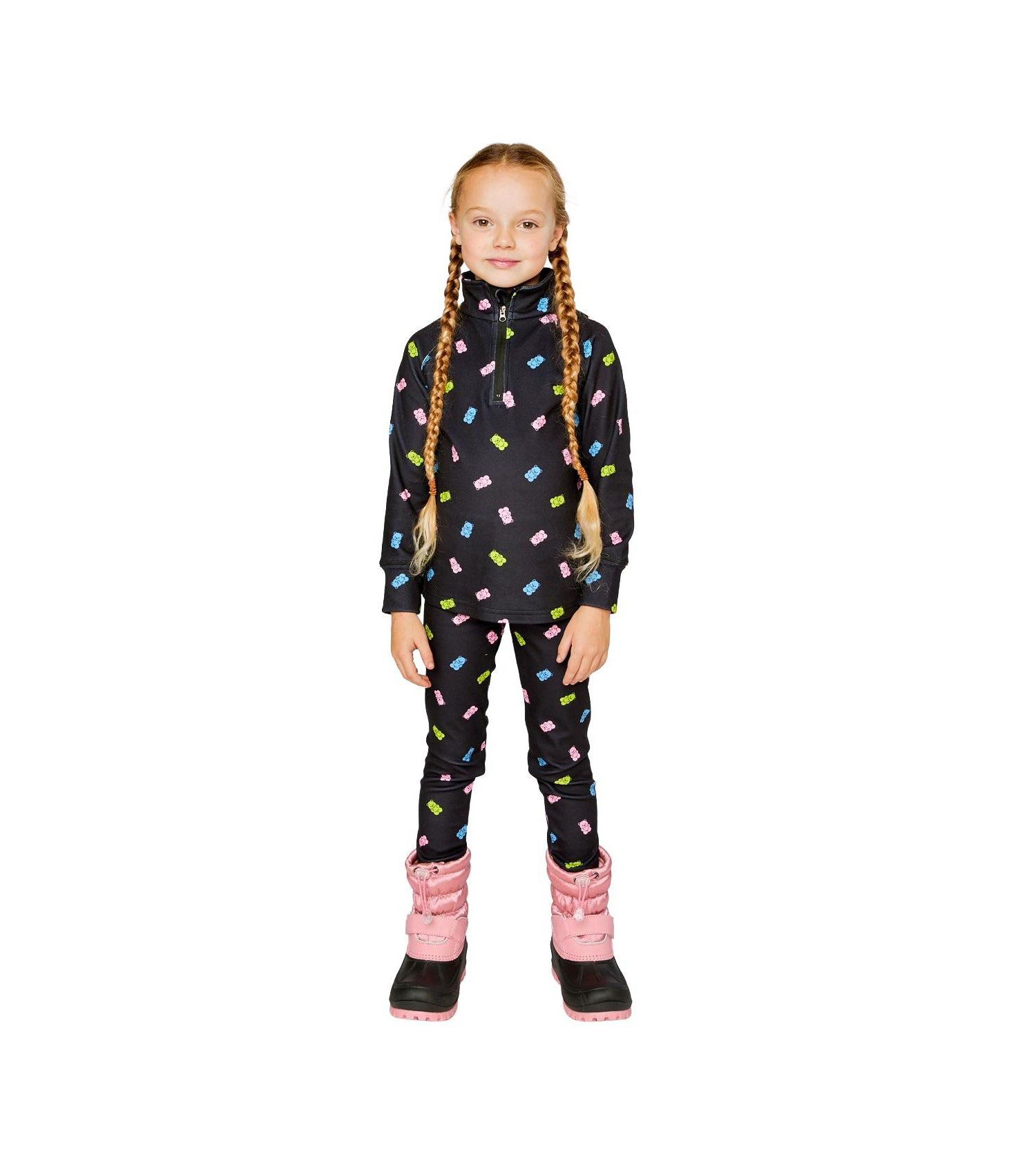 Big Girls (6-14) Two Piece Thermal Underwear Printed Gummy Bears