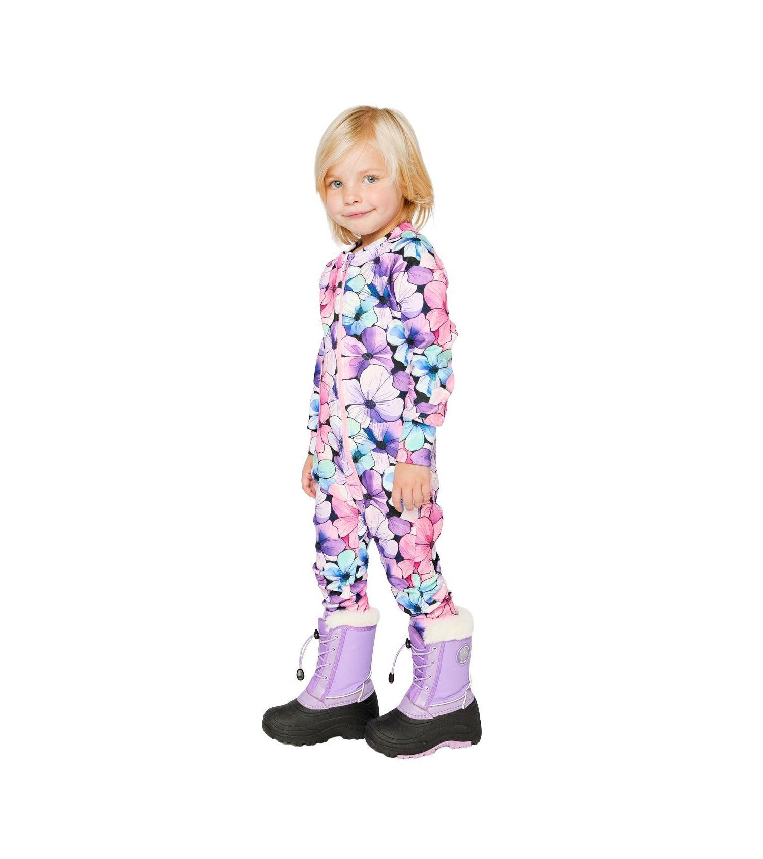 Little and Big Girl ( size 6 to 12 ) One Piece Thermal Underwear Floral PrintG