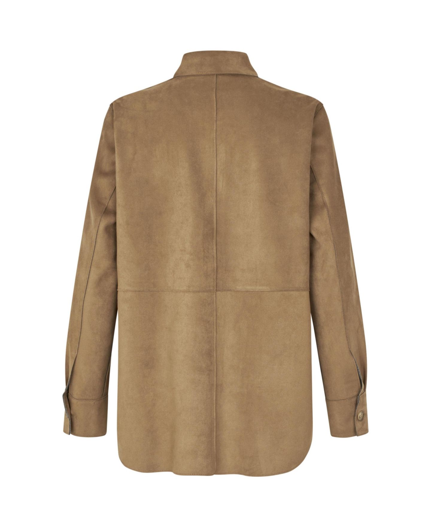 Женская рубашка Masai Copenhagen Maivethra Faux-Suede Long-Sleeve, цвет: Otter — фото 5