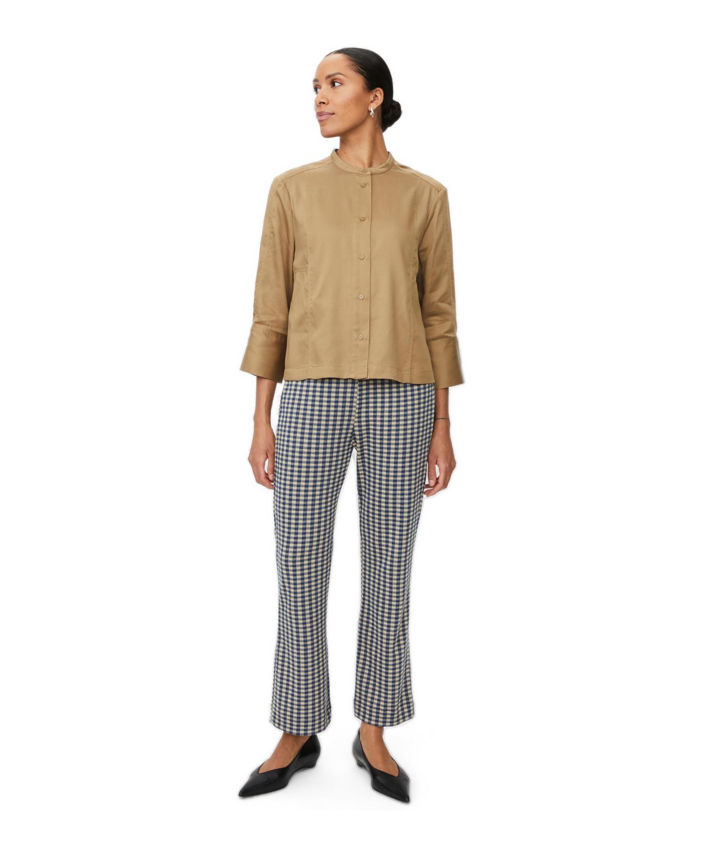 Женская блузка Masai Copenhagen MaIthoria 3/4 Sleeve Mandarin Collar, цвет: Дубовый — фото 2