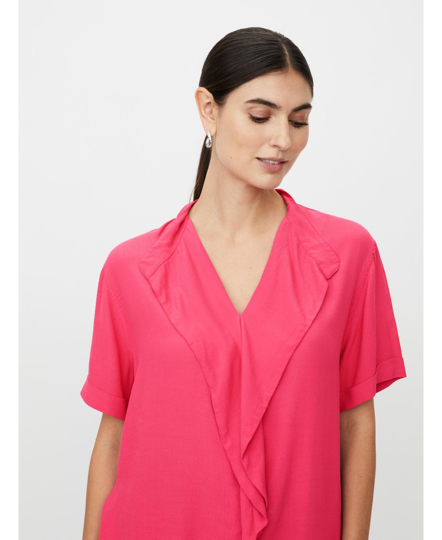 Women's MaDyvora V-Neck Short-Sleeve Ruffle Blouse