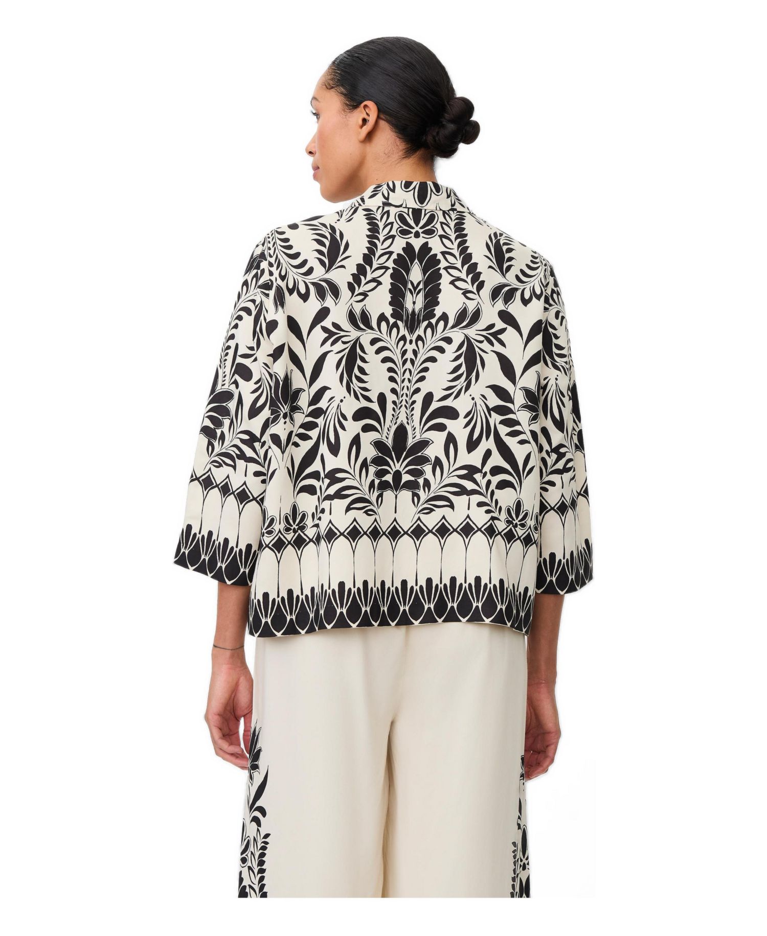 Women's Maisolde Garden Floral Boxy-Fit 3/4-Sleeve Shirt