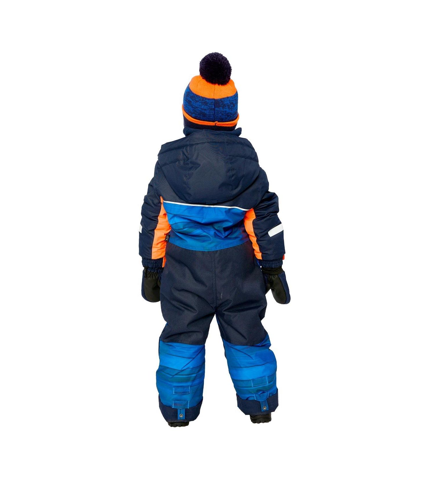 Big Boys (6-14) One Piece Play Snowsuit Blue with Stripes