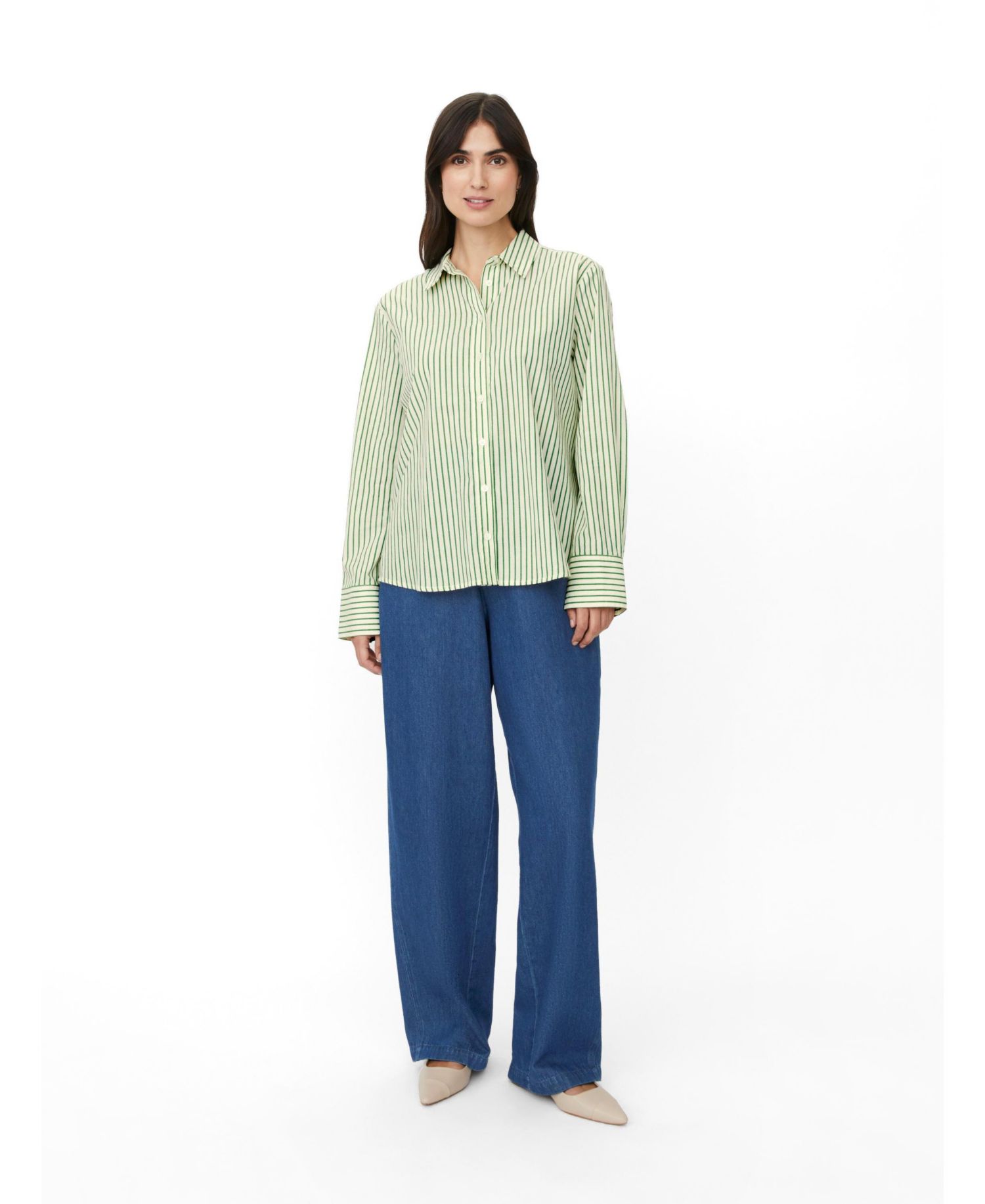 Women's Mairyelle Striped Long-Sleeve Button-Down Shirt