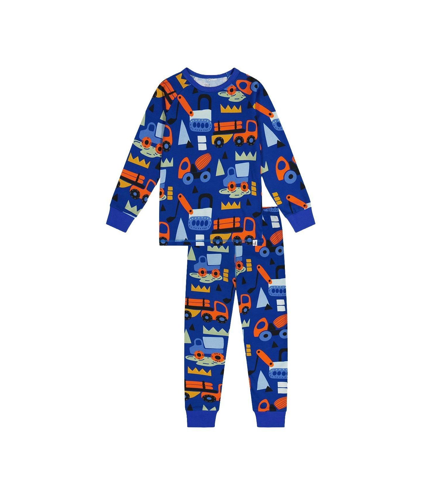 Deux par Deux Little and Big Boy's (6-12) Cotton Two Piece Pajama Set, цвет: Синий с принтом — фото 1
