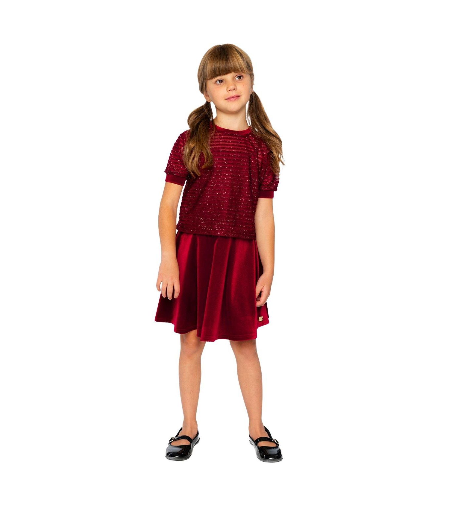 Little and Big Girl ( size 6 to 14 ) Velvet Skirt