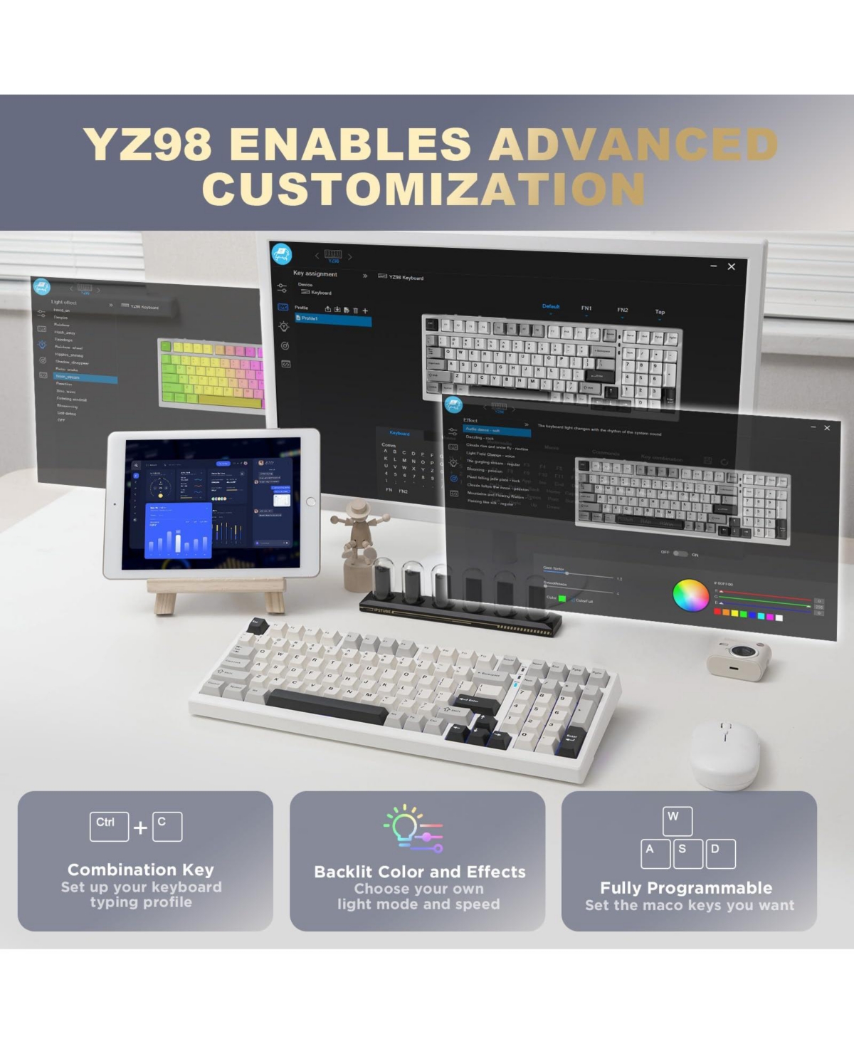 Lisen YZ98 Wireless Hot-Swappable Mechanical Keyboard for Windows and Mac